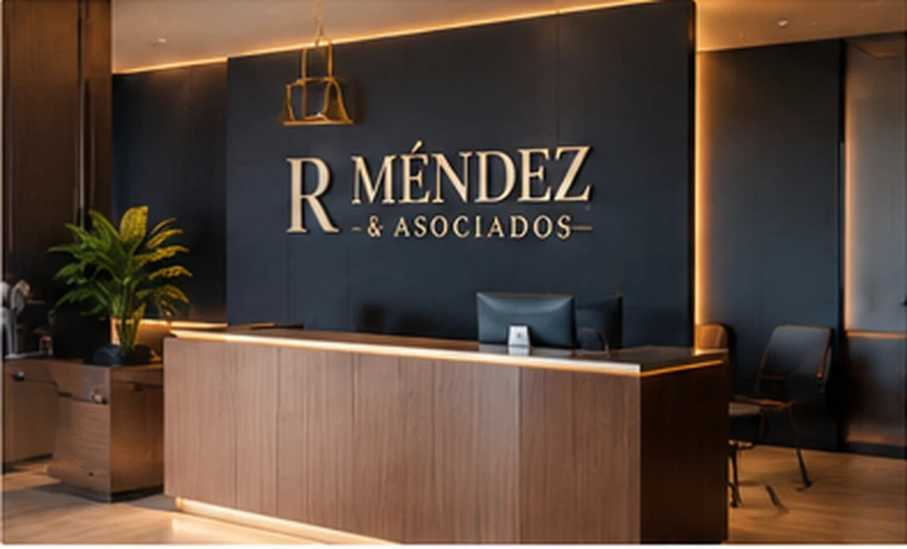 Concepto visual de recepción institucional de R Méndez y Asociados